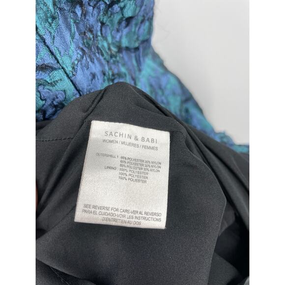 Sachin & Babi Dress Womens 2 Crystal Moon Blue Green High Low Cutout Back - Picture 12 of 15